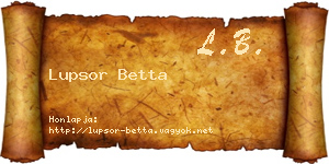 Lupsor Betta névjegykártya